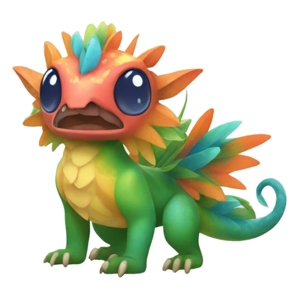 Colorful tropical Pokémon fantasy animal creature  sticker