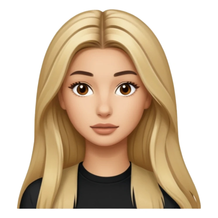 Hailey bieber with long hair sticker