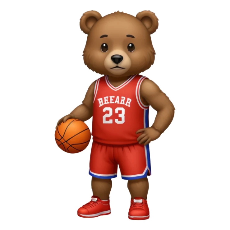 Bear with full body and wearing basketball Jersey sticker