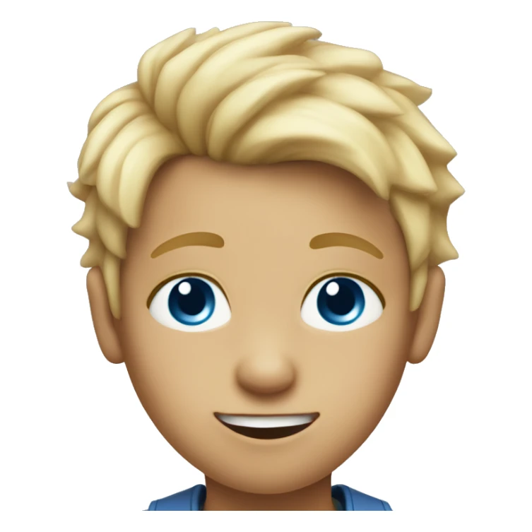 9 year old boy with blond spikey hair blue eyes sticker