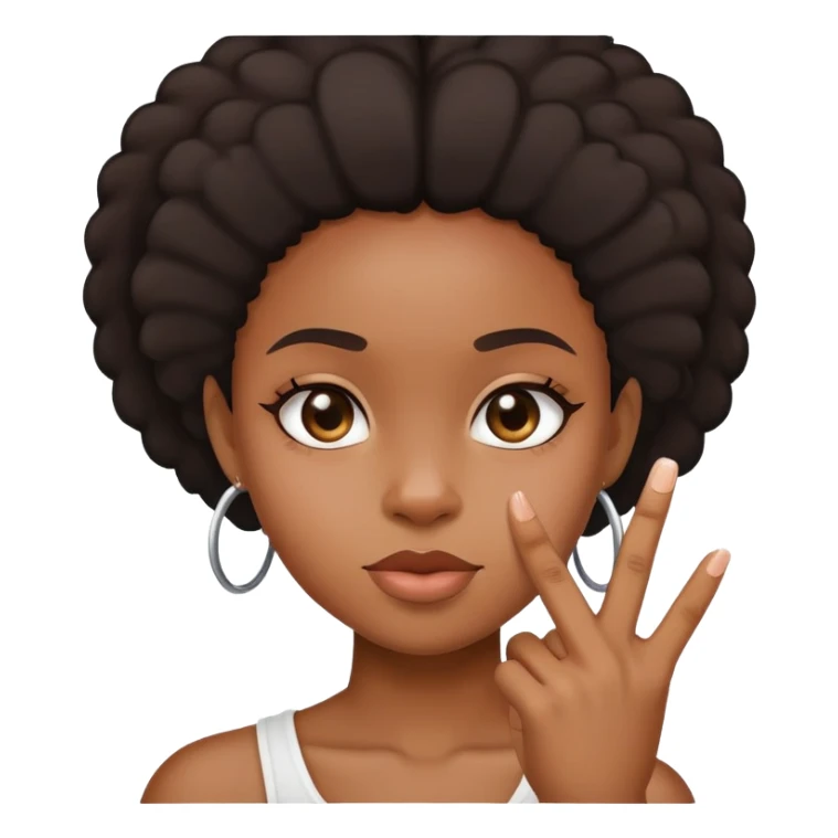 Black girl with middle finger up sticker