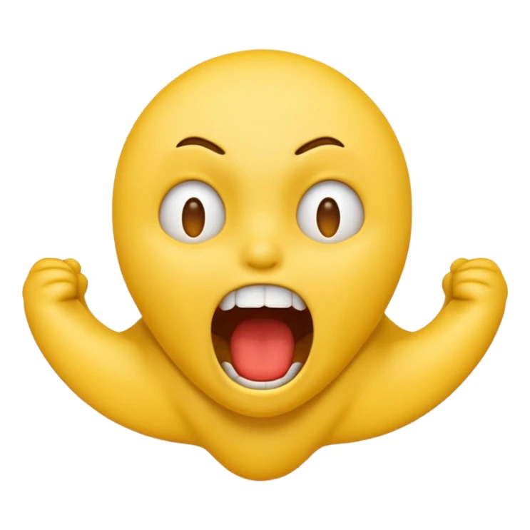 Strangling neck classic yellow emoji style screaming sticker