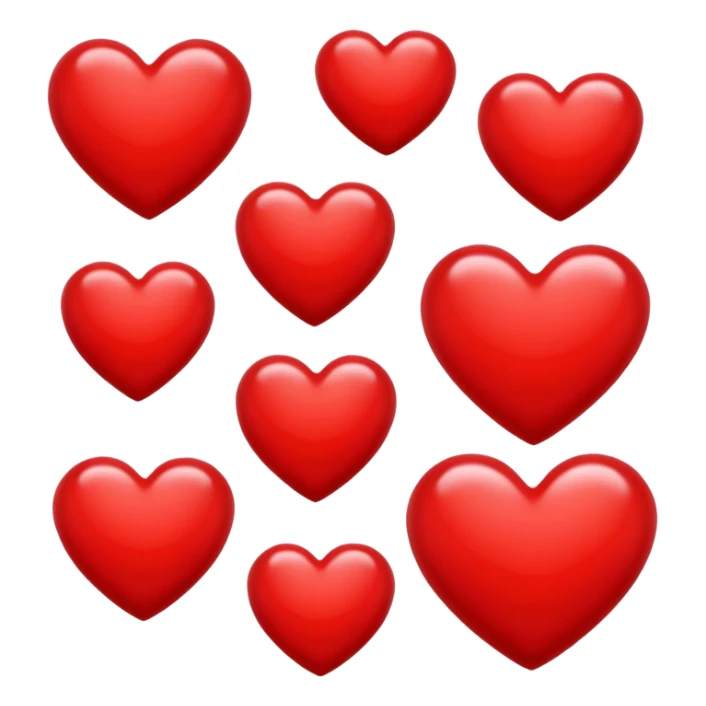 redesigned red hearts sticker