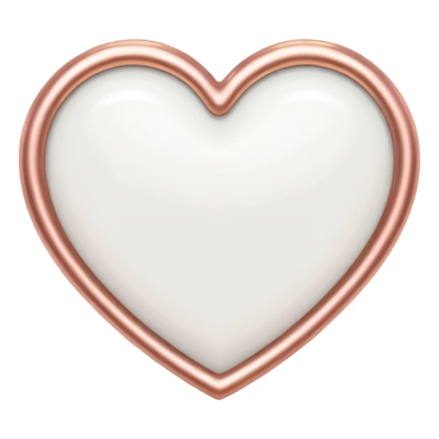 white heart with metallic rose gold border sticker