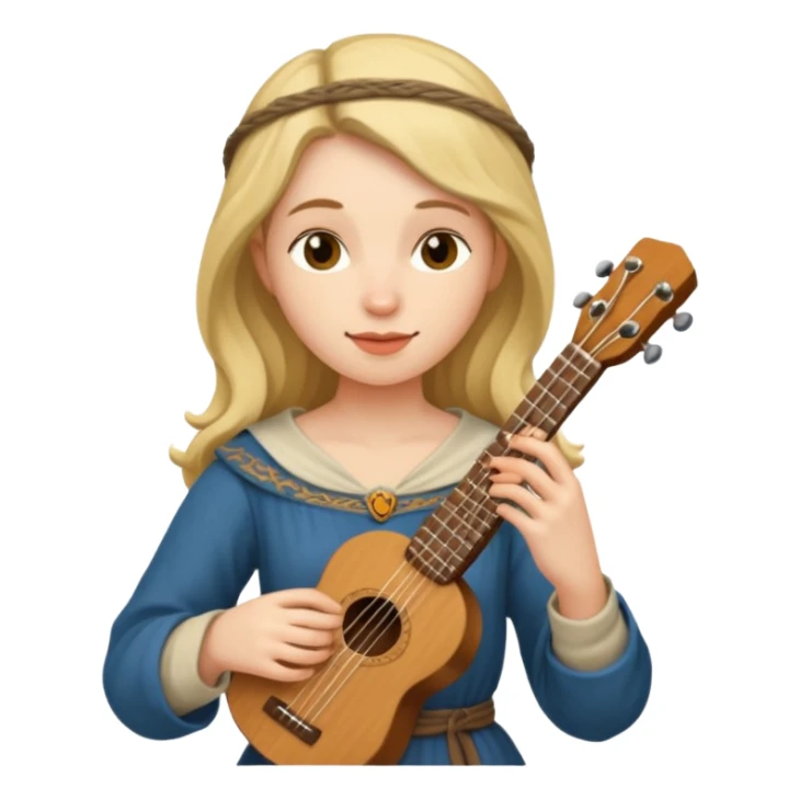medieval female poet with ukulele sticker