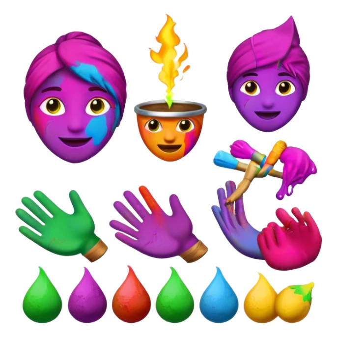 emoji holi festival for slack sticker