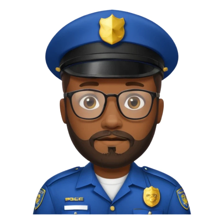 Police officer with glasses and beards black man sticker