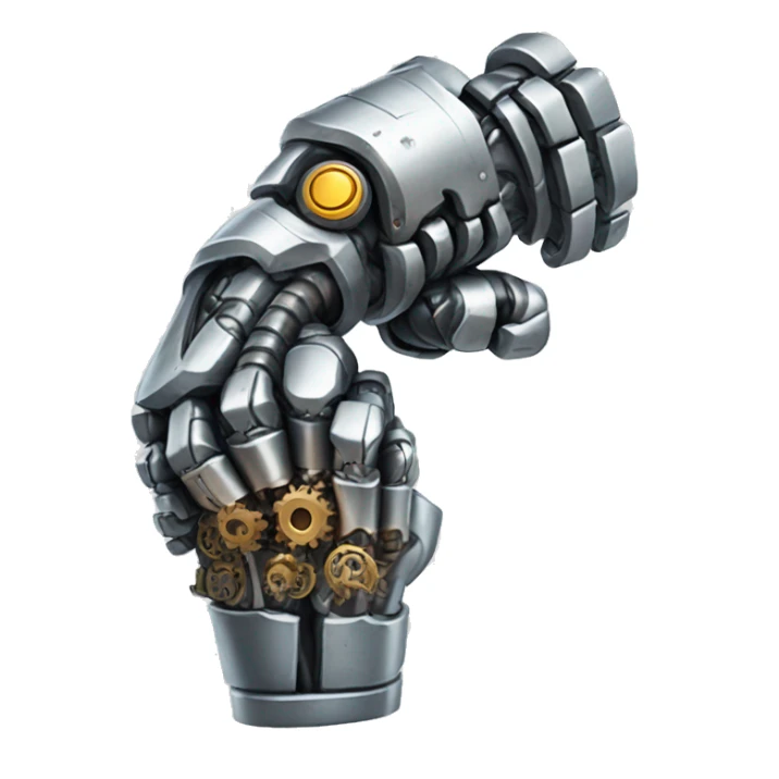 Cyborg arm only flexing bicep and shoulder with gears and shocks sticker