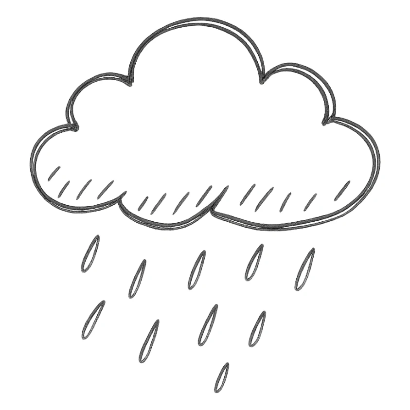 grey cloud is raining sticker