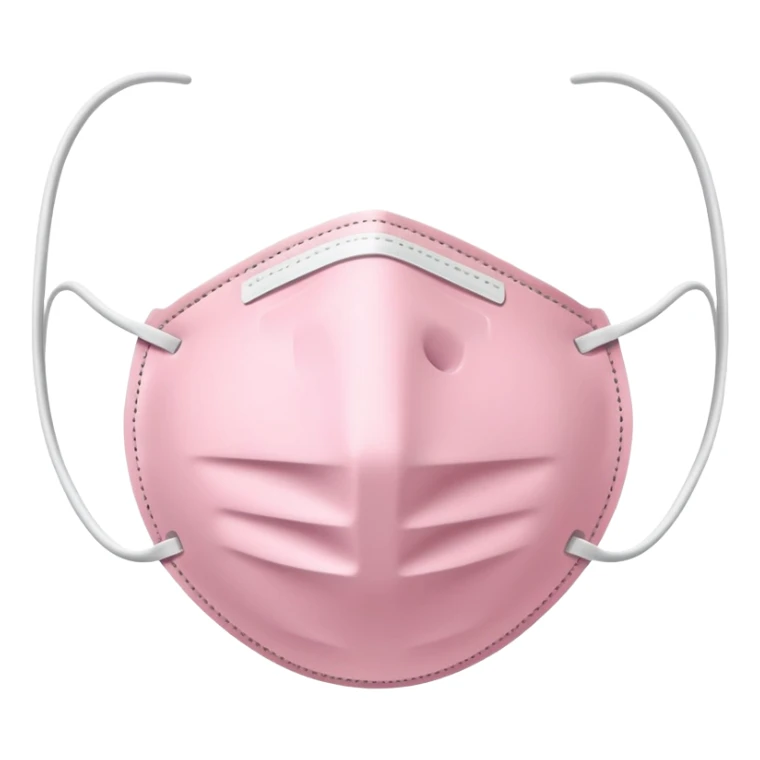 Pale pink surgical face mask isolated on white background, no human, no animal sticker