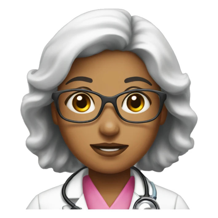 A women doctor with pink scopes sticker