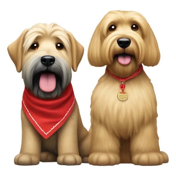 Donald trump and wheaten terrier wearing a red bandana sticker