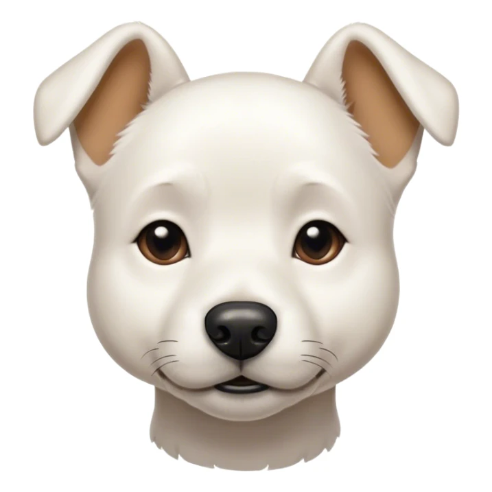 white dog with short hair and a black spot on his left eye sticker