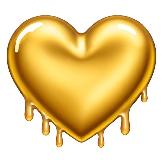 Melting gold heart  sticker