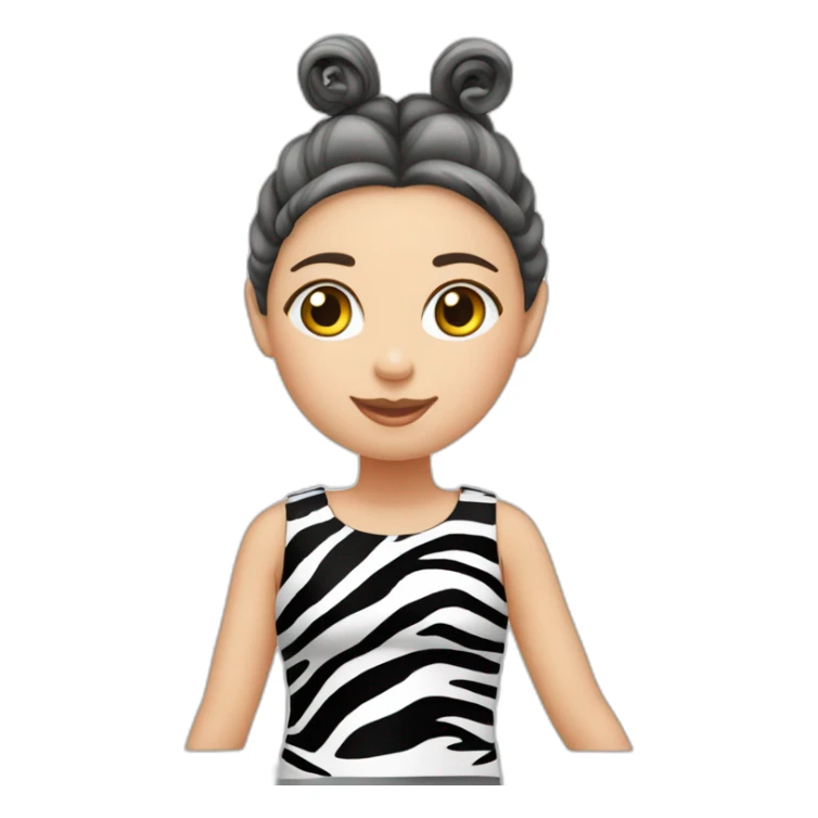 Meisje met krullen en een zebra jurk sticker