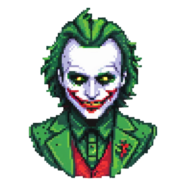 hacker with half red half green joker mask sticker