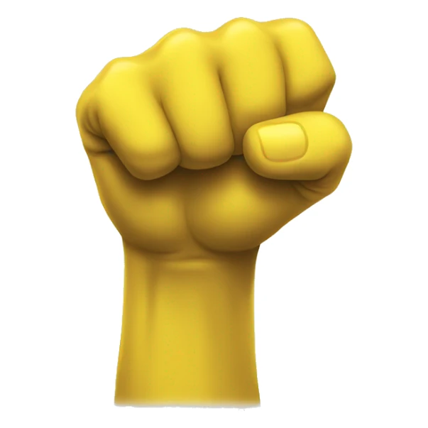 a yellow fist thumb up seen head on sticker