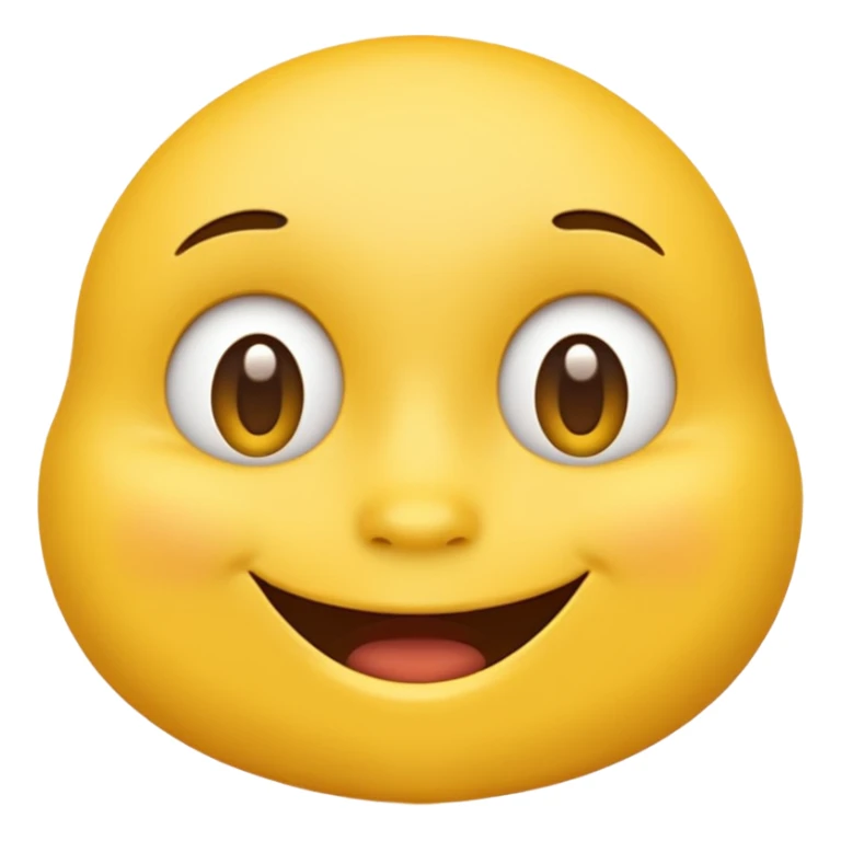 create an like yellow emoji that looks teally relaxed and smiles more on one site than another like one part of the mouth is wider up then the other sticker