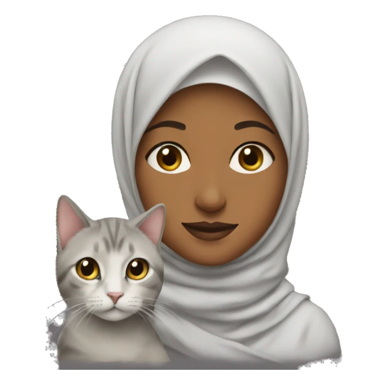 Woman with hijab and cat sticker