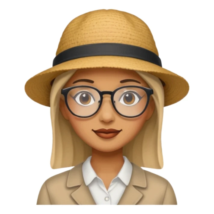 woman wearing hats and glasses sticker