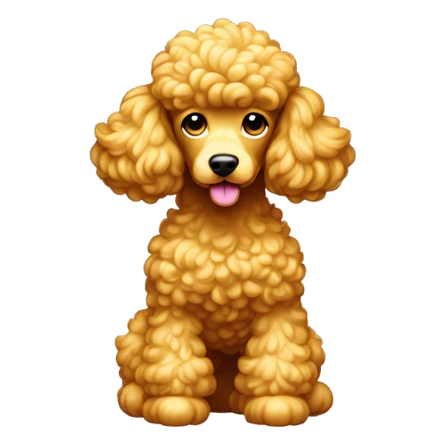 shiny gold poodle standing atttentivelyviewed from above sticker