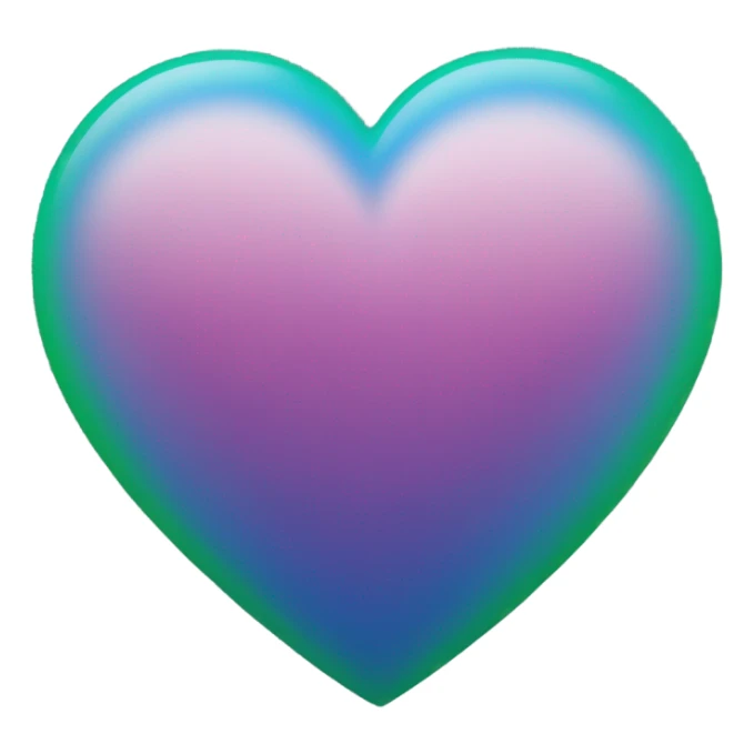 Green to blue ombré heart  sticker