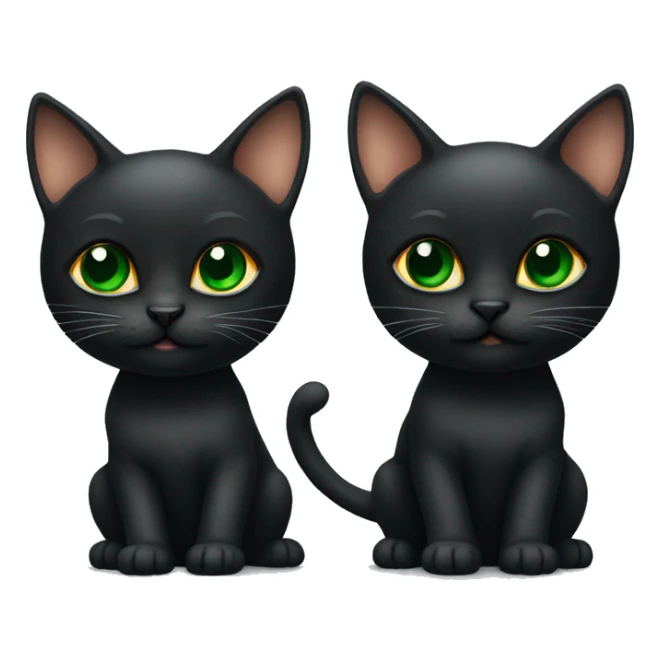 Two black kittens one with green eyes and one with orange eyes  sticker