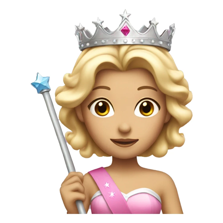 Pink blonde princess with silver crown and pink wand  sticker