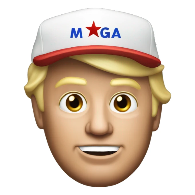 Realistic donald Trump wearing MAGA hat sticker