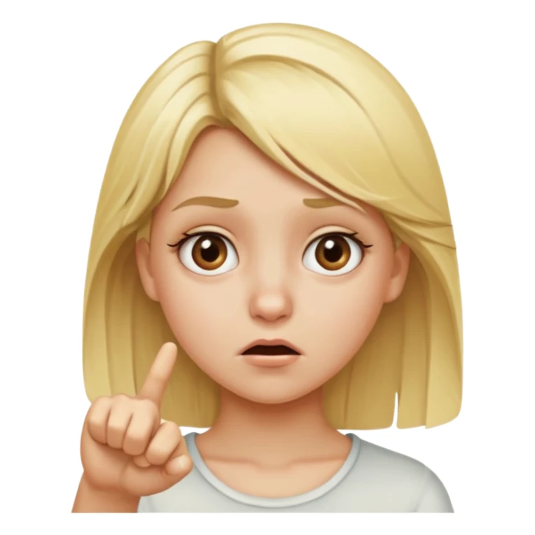 Blonde girl with face of disgust and pointing  sticker