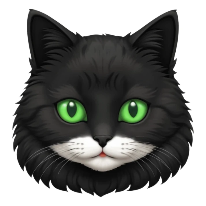 A beautiful cat black with Green eyes with body sticker