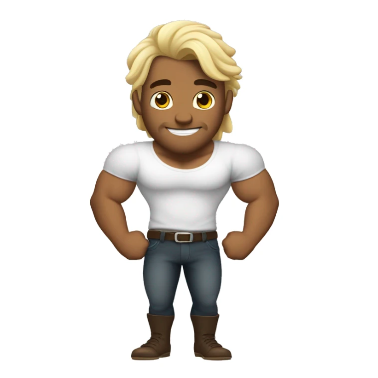 chico con piel blanco con biceps y con color cafe el cabello  sticker