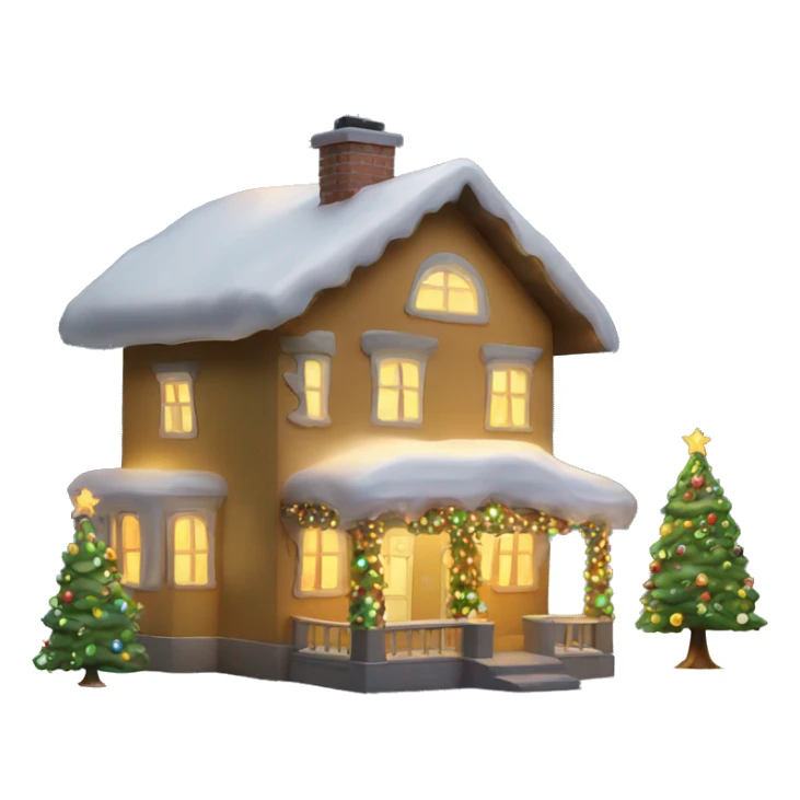 Christmas house with Christmas tree illuminated sticker