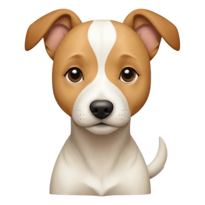 a full body facing front on of a buff white beagle cross jack russell terrier looking dog the size of a kelpie with light brown long ears resting on its face and a light brown patch above one eye and a large snout. the rest of the dog is completely white.  sticker