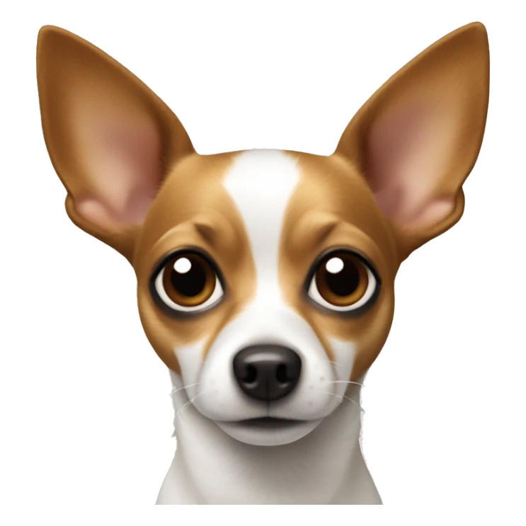 White and brown chihuahua jack Russel mix pointy ears  sticker