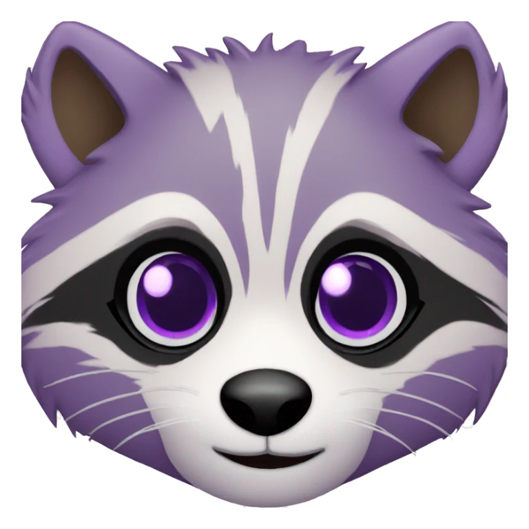 purple eyed light purple body Racoon sticker