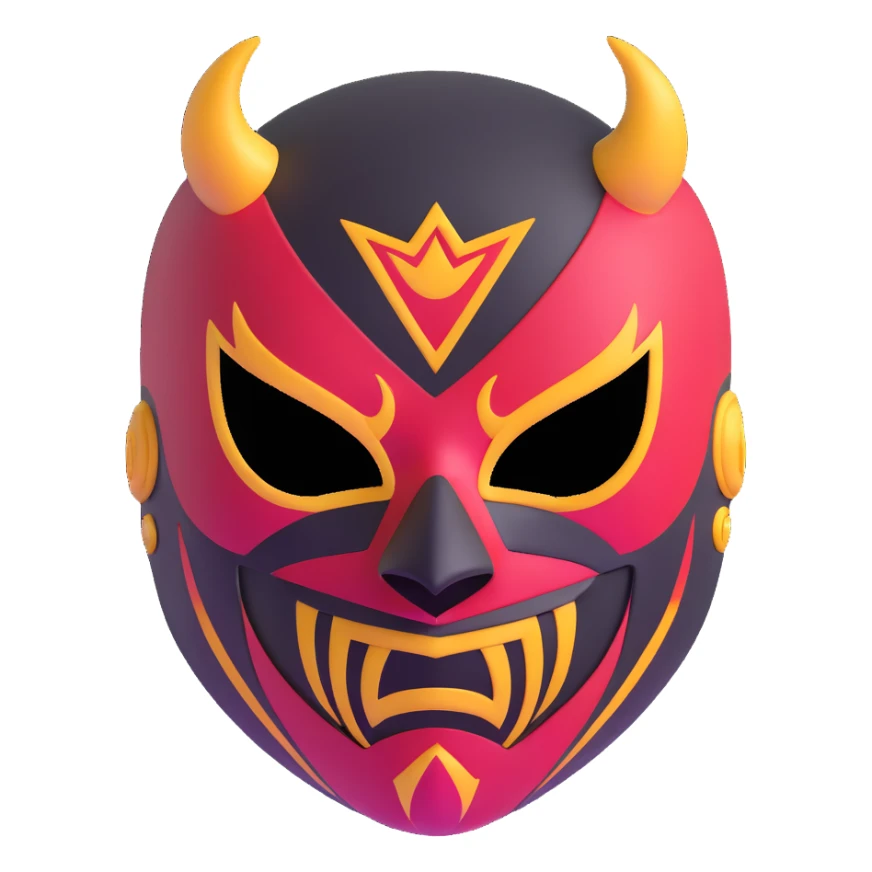 colorful sinister luchador mask with evil expression sticker