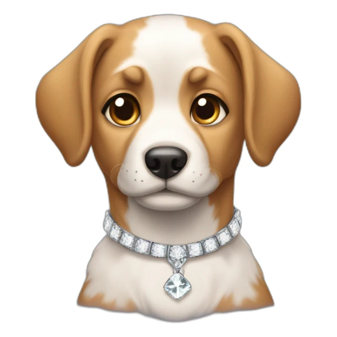 Perro con un collar de diamante sticker