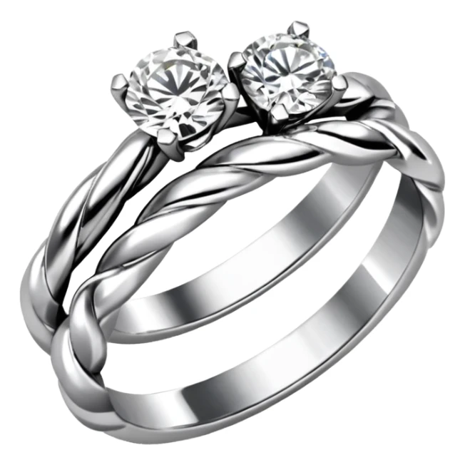 Diamond ring 💍 2 rings  twist with each other like engagement rings for man and women sticker