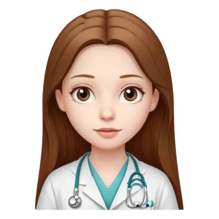 A beautiful, thin girl in a medical gown sticker