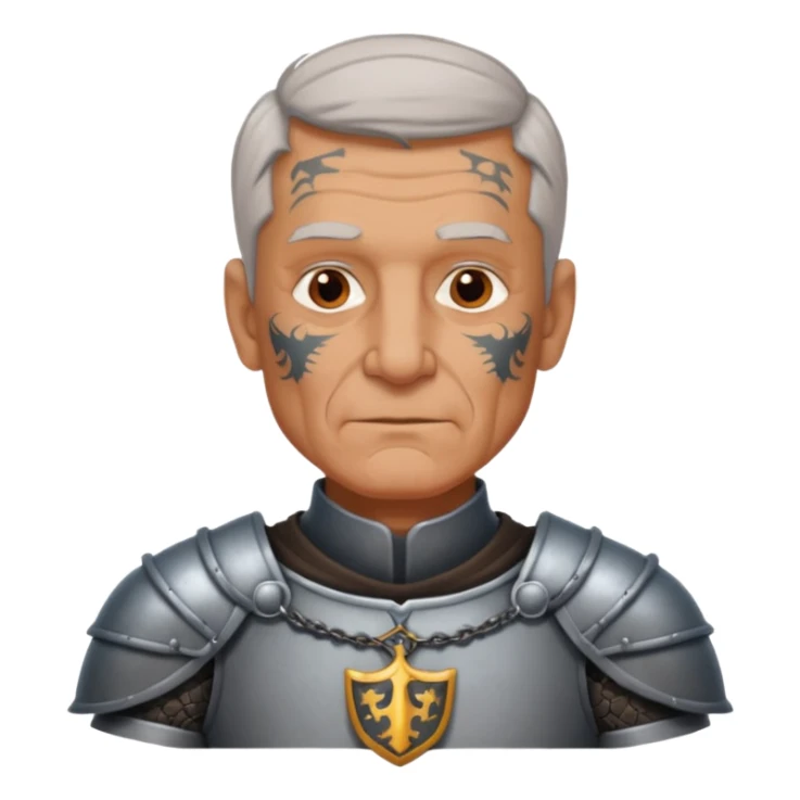 elderly tattooed knight, tattooed shoulder sticker