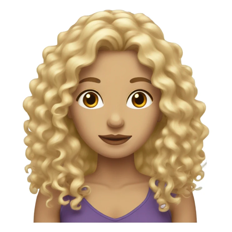 Curly blonde woman with hazel eyes and long hair sticker