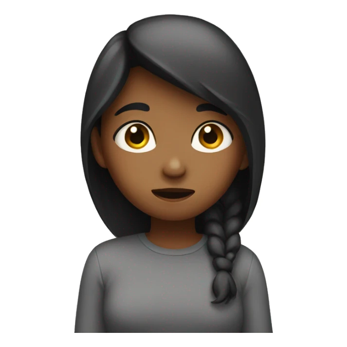 A girl feeling shy sticker