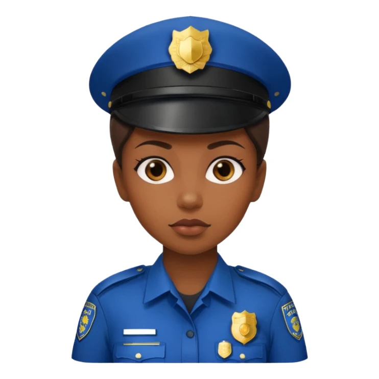 black woman wear police's uniform sticker