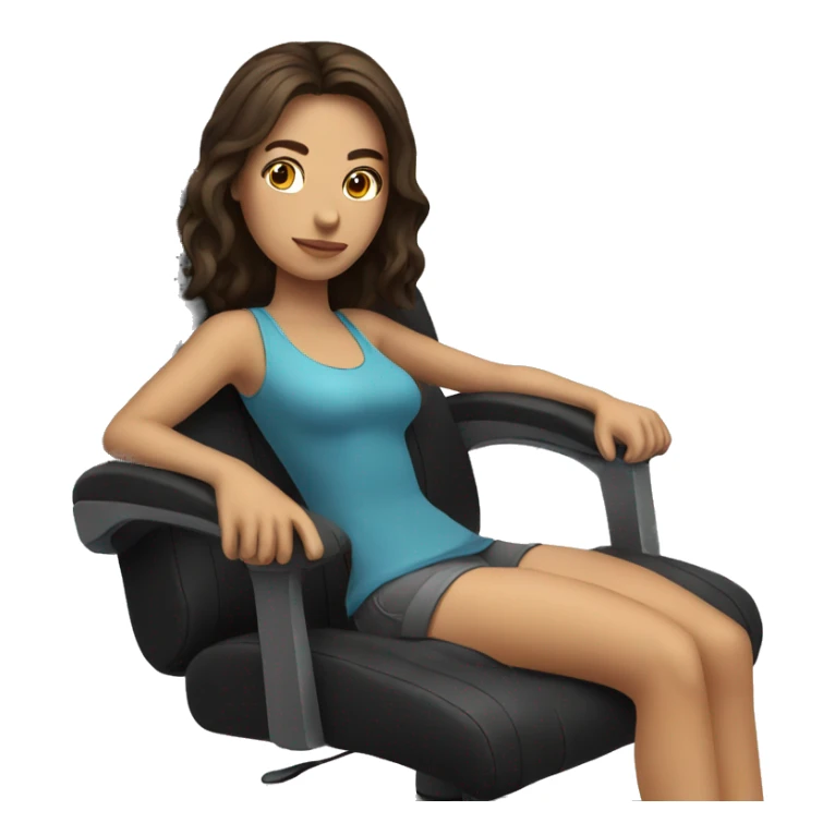 brunette on a Gaming chair sticker