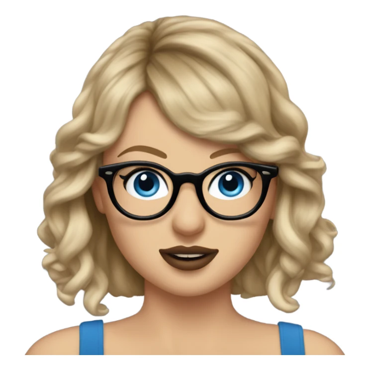 Realistic Taylor Swift, blu eyes, glasses  sticker