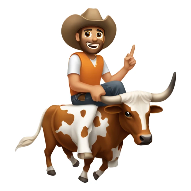 texas longhorn with adam riding it sticker