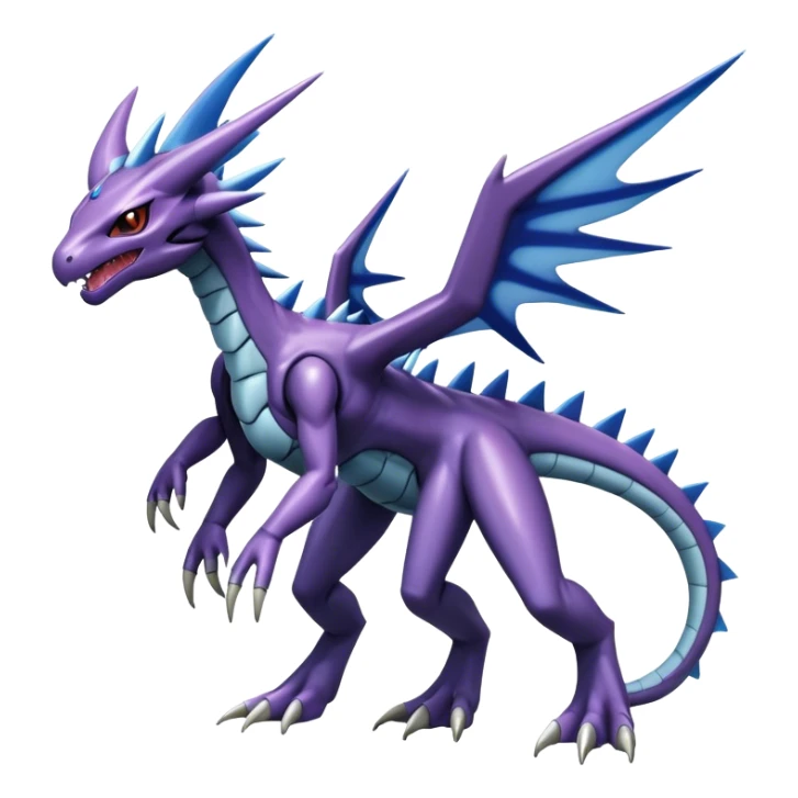  Cool Edgy Shiny Godly Ethereal Digimon-Genesect-Dialga-Reptile-hybrid full body sticker