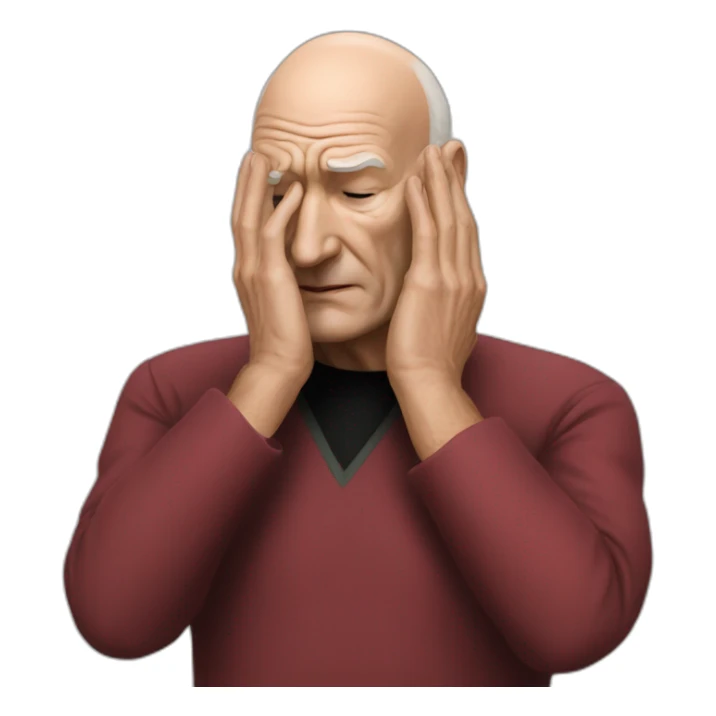 picard face palm photo realistic sticker