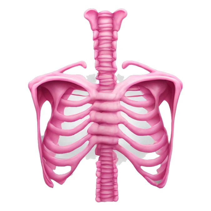 Pink X-ray of ribs and chest sticker